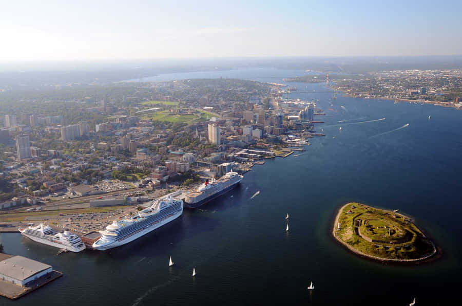 Picturesque View Of Halifax Waterfront At Sunset Wallpaper