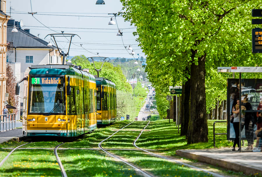 Picturesque View Of Norrköping Cityscape At Dusk Wallpaper