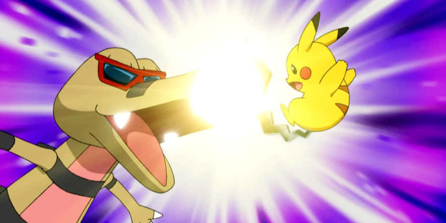 Pikachu_vs_ Krookodile_ Showdown Wallpaper