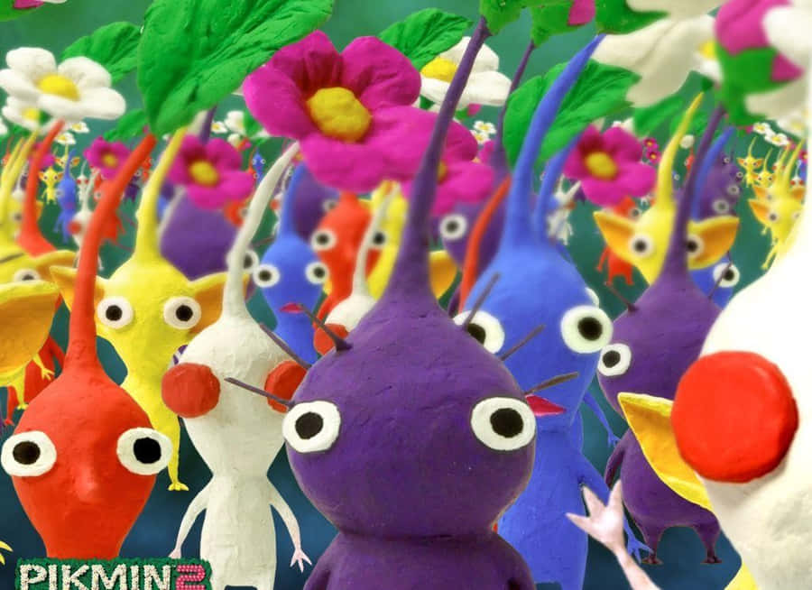 Pikmin Amidst Flora Wallpaper