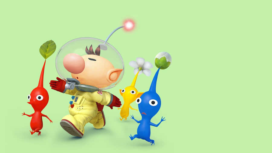Pikminand Captain Olimar Adventure Wallpaper