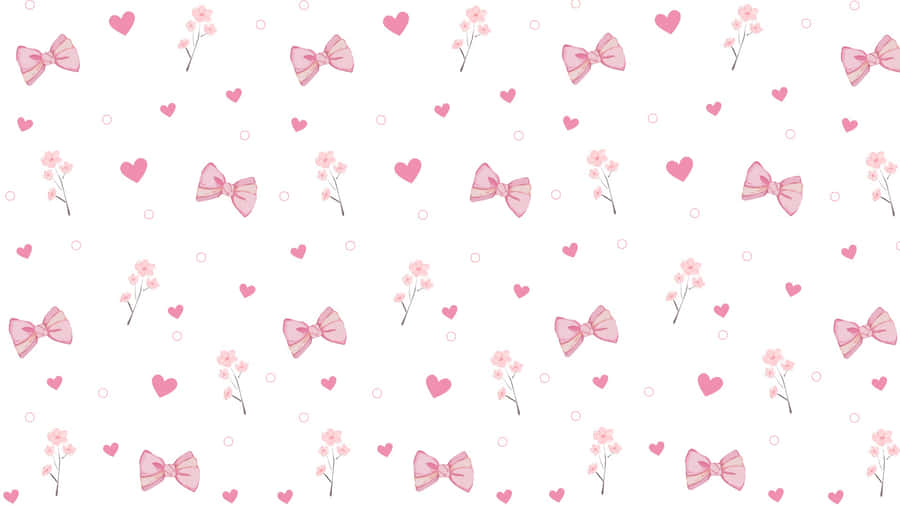 Pink Aesthetic Bow Pattern Wallpaper
