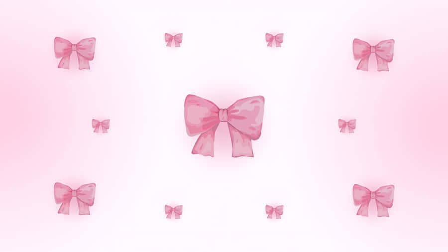 Pink Aesthetic Bow Pattern Wallpaper