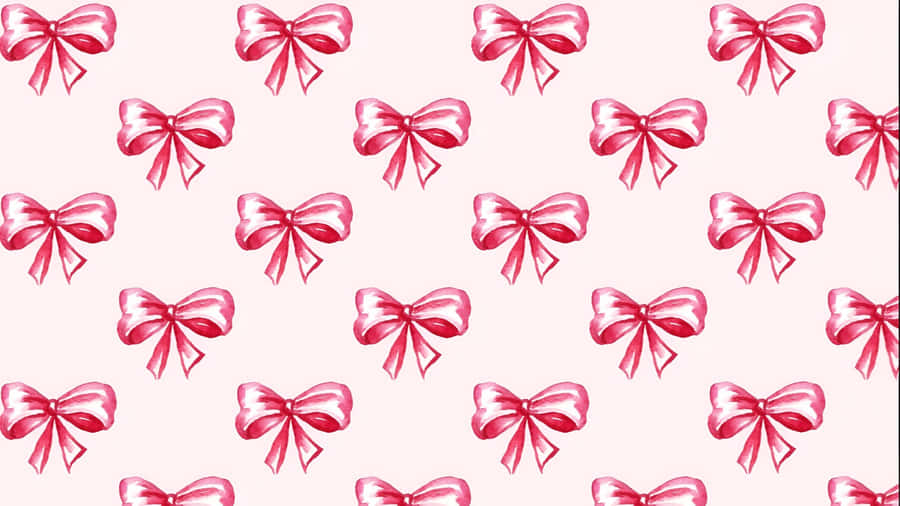 Pink Aesthetic Bow Pattern Wallpaper