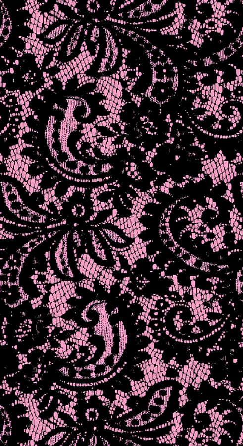 Pink And Black Lace Wallpaper