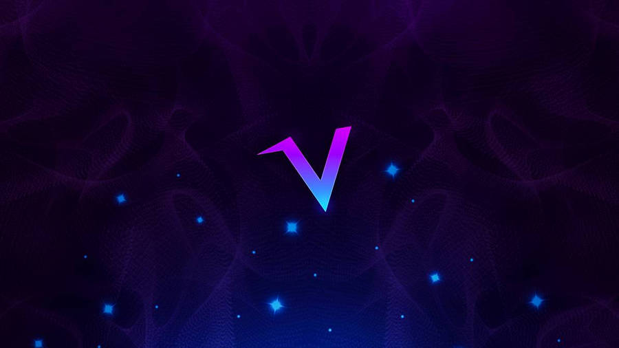Pink And Blue Letter V Wallpaper