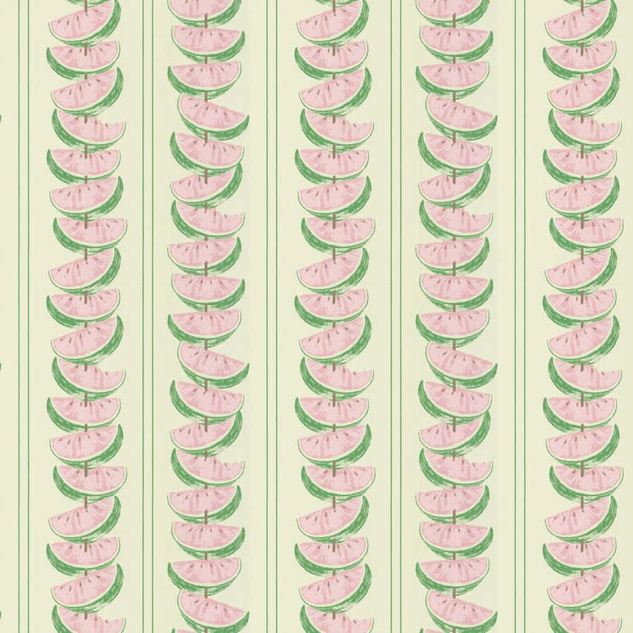 Pink And Green Aesthetic Watermelon Pattern Art Wallpaper