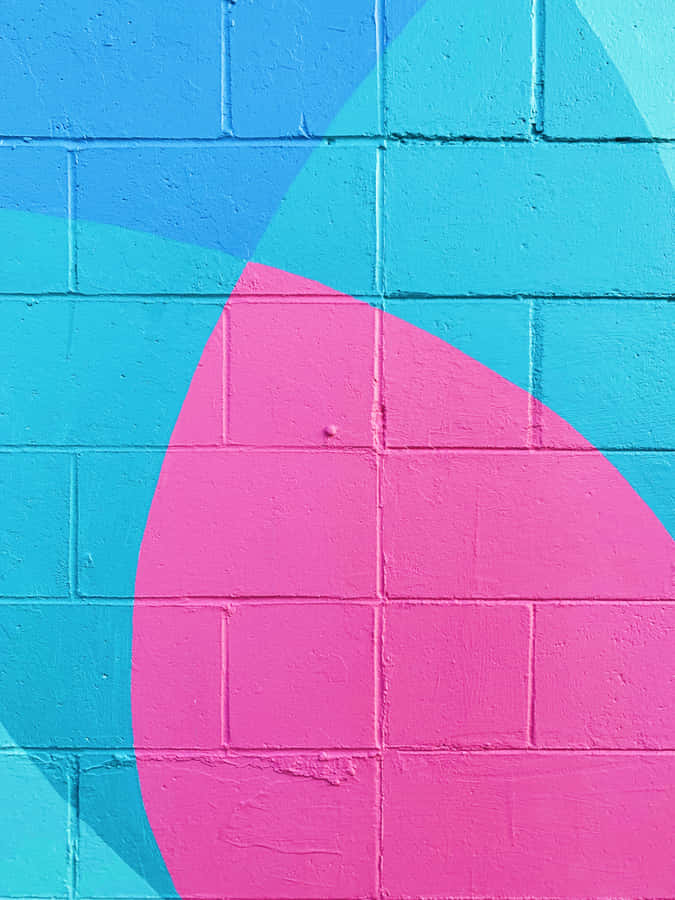 Pink And Teal Wall- Wallpaper Wallpaper