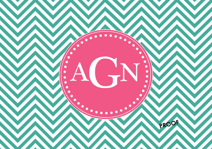 Pink And White Agn Monogram Desktop Wallpaper