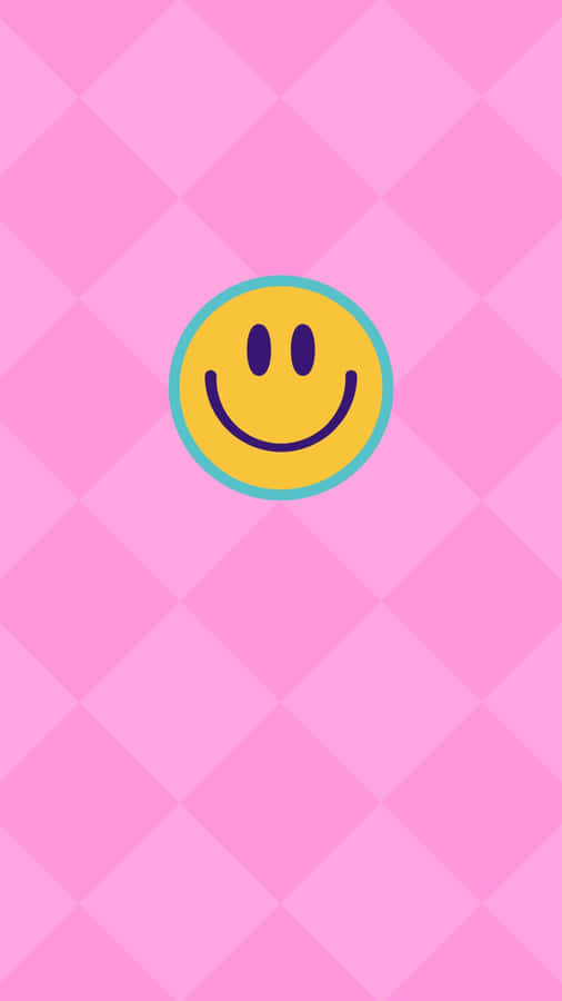 Pink Background Yellow Smiley Face Wallpaper