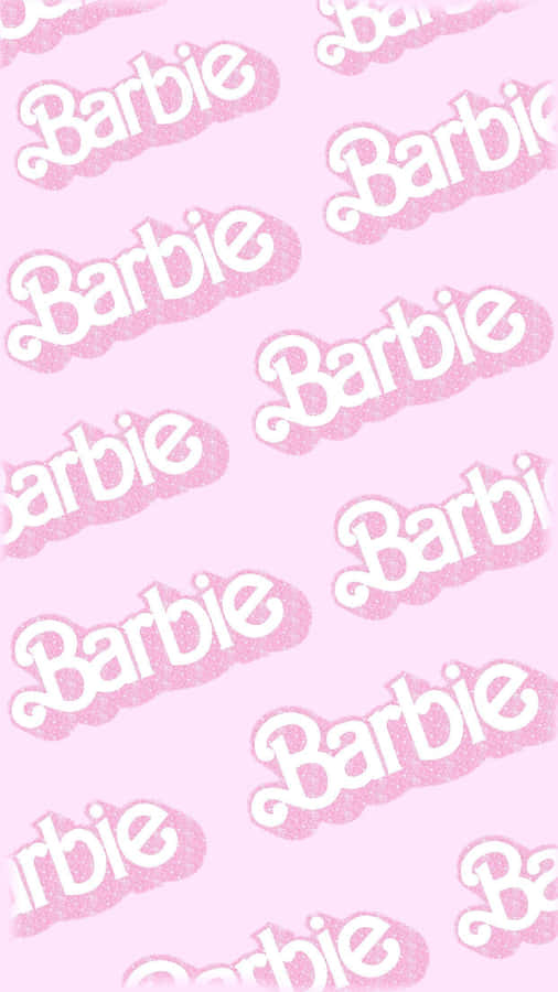 Pink Barbie Logo Pattern Wallpaper Wallpaper