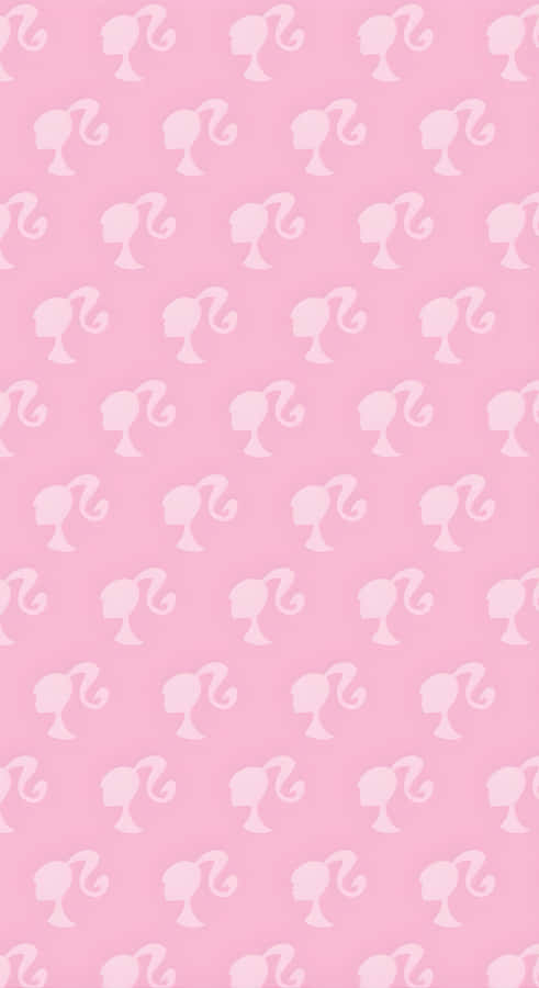 Pink Barbie Silhouette Pattern Wallpaper