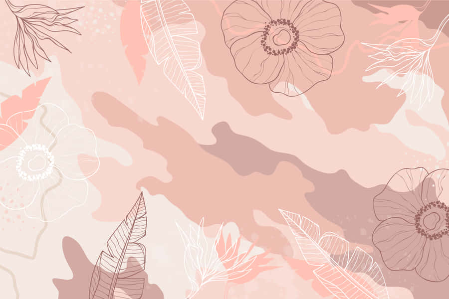 Pink Boho Floral Background Wallpaper