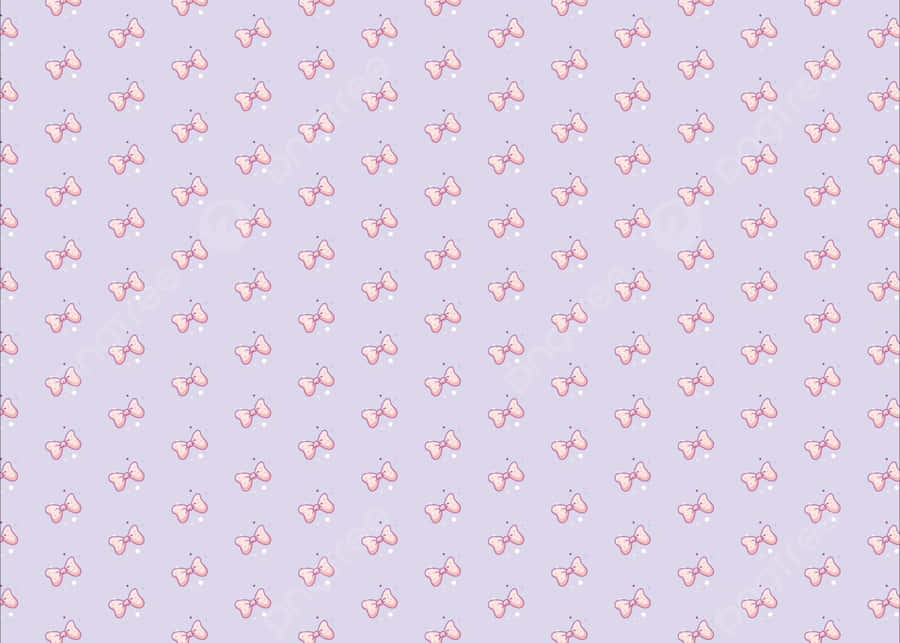 Pink Bow Patternon Lilac Background Wallpaper