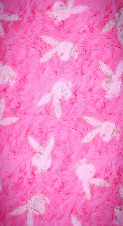 Pink Bunny Plush Texture Wallpaper