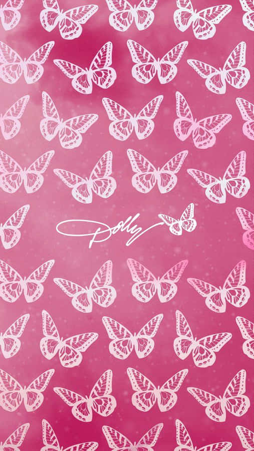 Pink Butterfly Dolly Parton Aesthetic Wallpaper Wallpaper