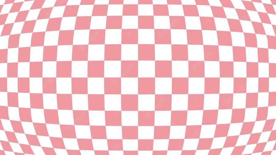 Pink Checkered Sphere Illusion Wallpaper