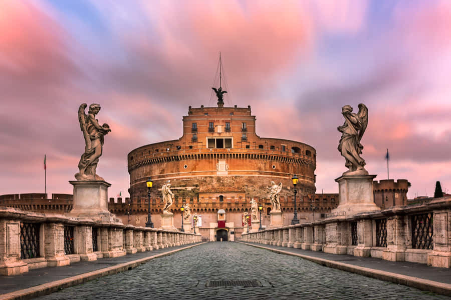 Pink Clouds Over Castel Santangelo Wallpaper