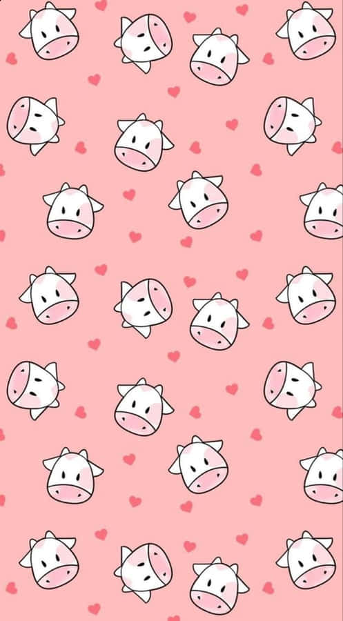 Pink Cow Pattern Wallpaper Wallpaper