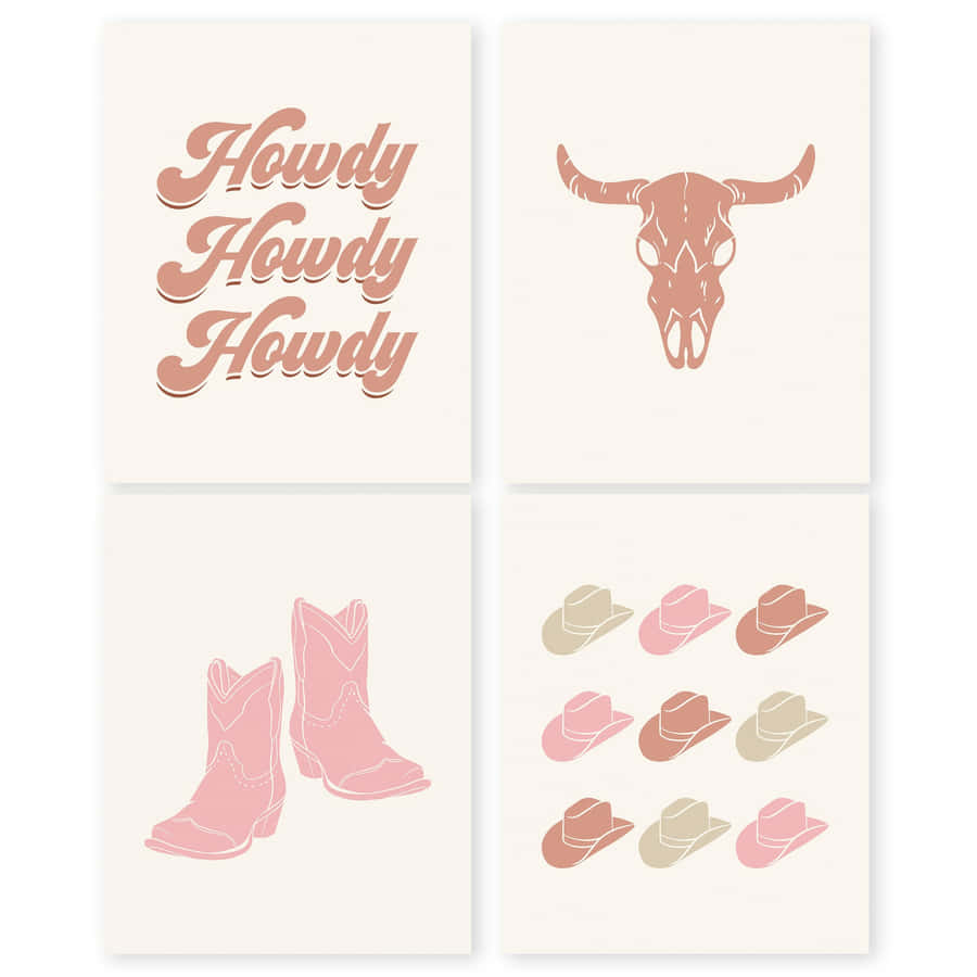 Pink Cowgirl Aesthetic Posters Wallpaper