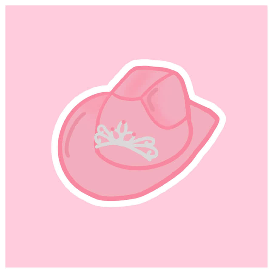 Pink Cowgirl Hat Sticker Wallpaper