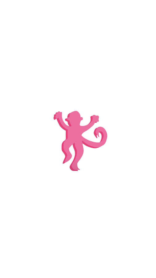 Pink Dancing Monkey Illustration Wallpaper