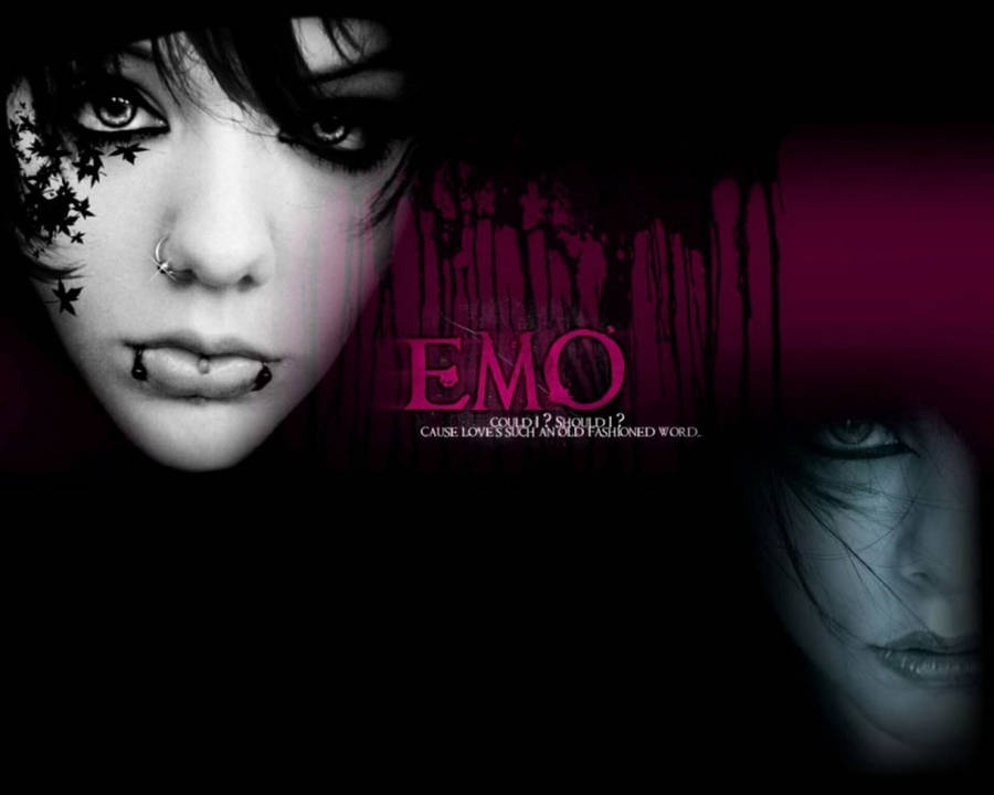 Pink Emo Girl Faces Wallpaper