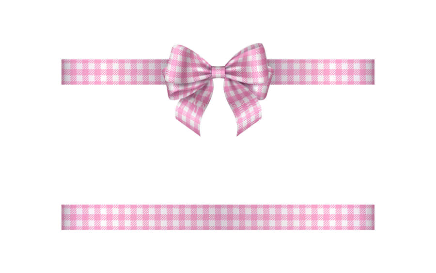 Pink Gingham Ribbon Bow Wallpaper