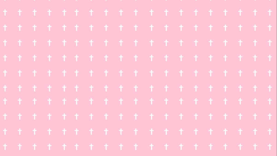 Pink Gothic Cross Pattern Background Wallpaper