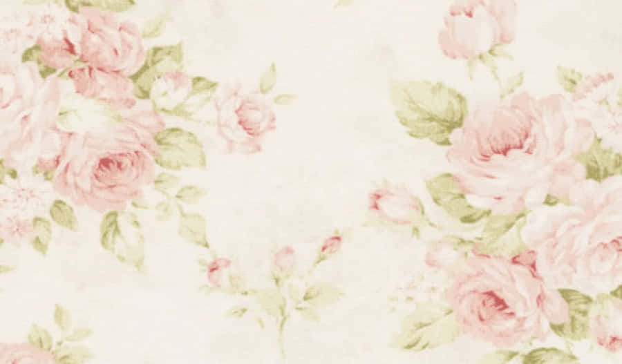 Pink Green Floral Design Wallpaper