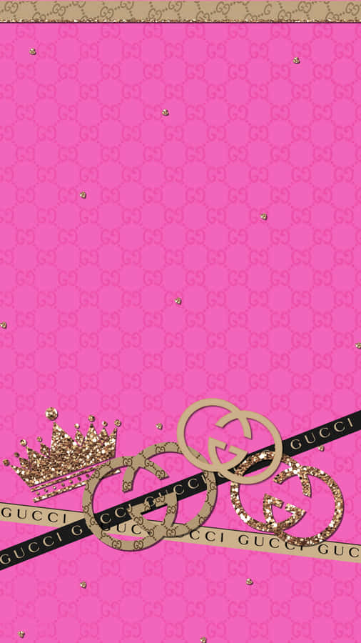 Pink Gucci Glitter Crown Wallpaper Wallpaper