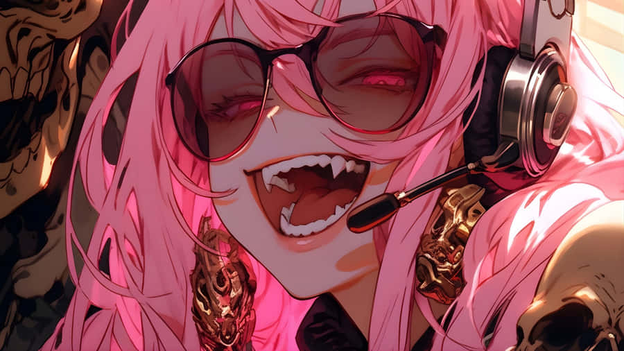 Pink Haired Anime Vampire Wallpaper