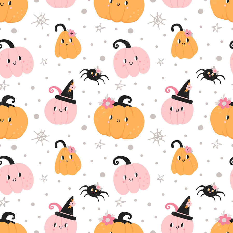 Pink Halloween Pumpkin Pattern Wallpaper