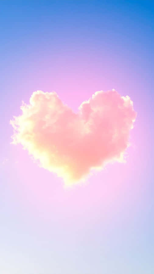 Pink Heart Cloud Sky Wallpaper