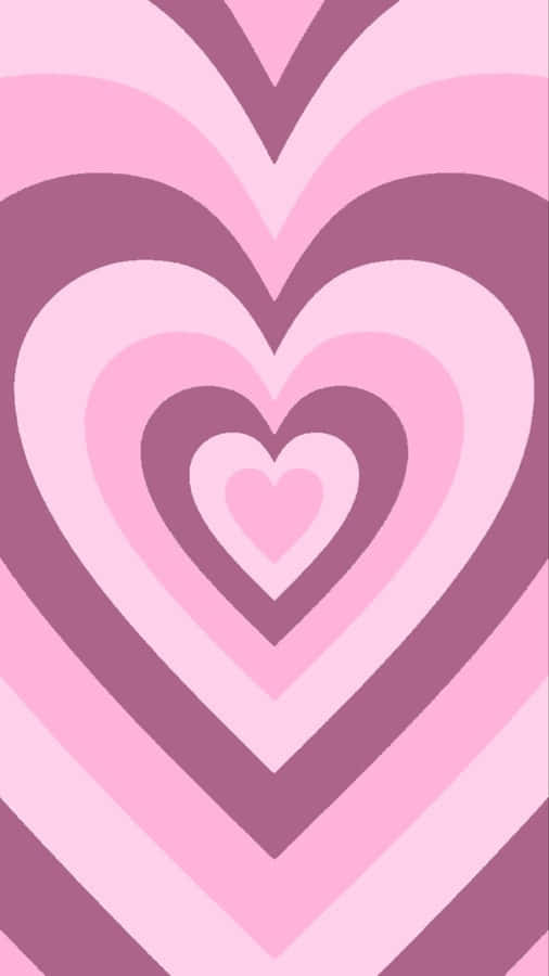 Pink Heart Layers Aesthetic Wallpaper