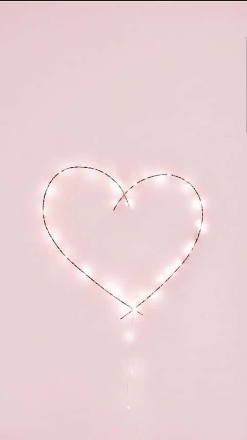 Pink Heart Lights Aesthetic Wallpaper