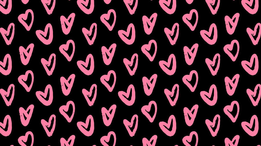 Pink Heart Pattern Grunge Lovecore Wallpaper