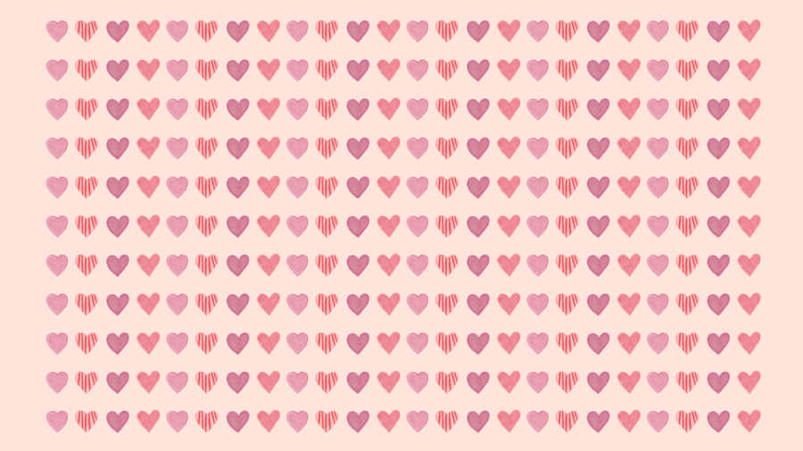 Pink Heart Shape Digital Artwork Aesthetic Valentine's Day Wallpaper