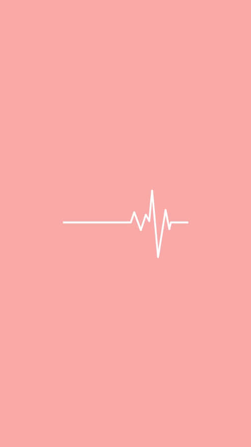 Pink Heartbeat Simple Background Wallpaper