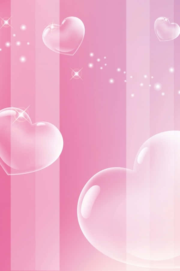 Pink Hearts Abstract Background Wallpaper