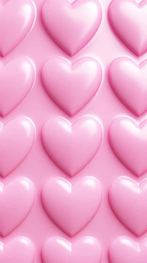 Pink Hearts Pattern Wallpaper