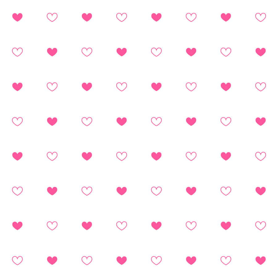 Pink Hearts Pattern Aesthetic Wallpaper