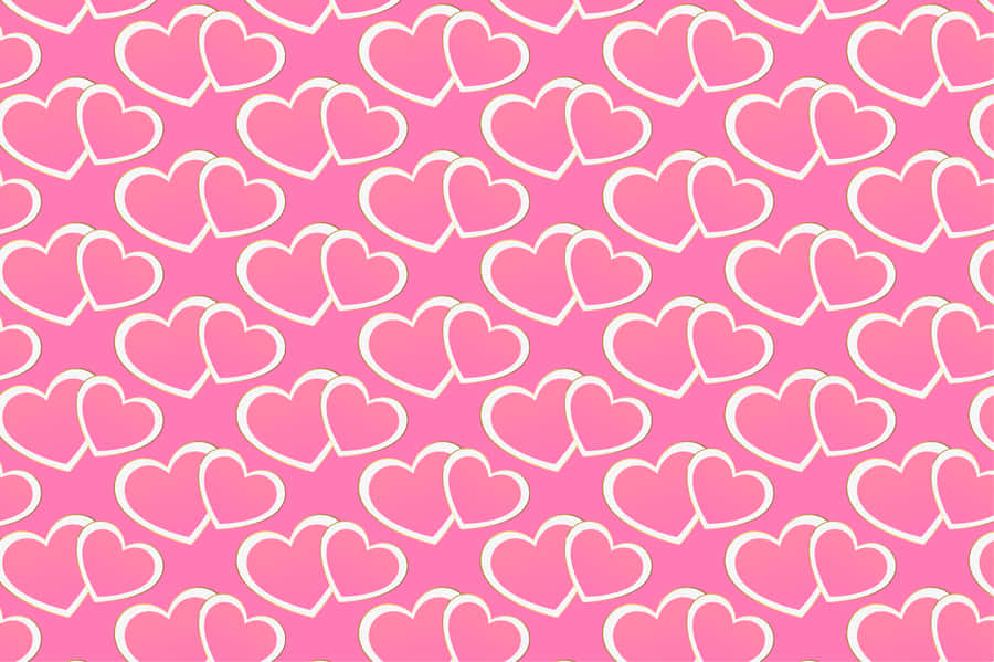 Pink Hearts Pattern Background Wallpaper