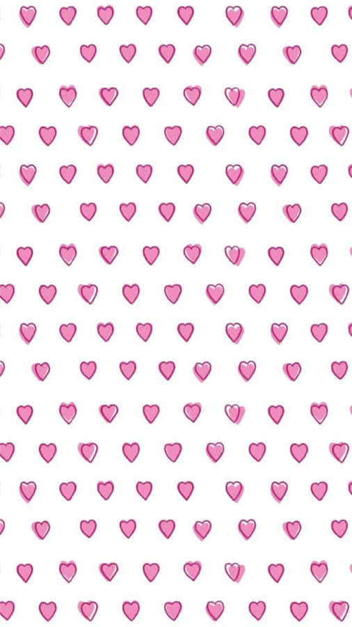 Pink Hearts Pattern Background Wallpaper