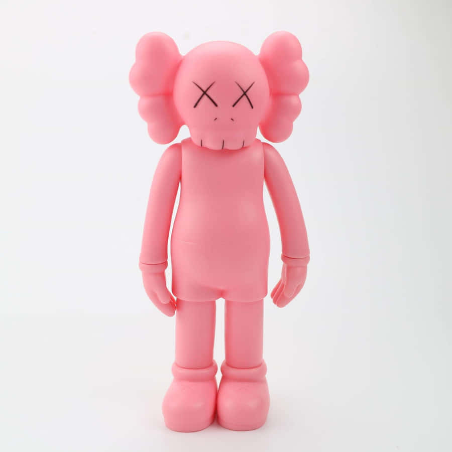 Pink Kaws Figure Standing Wallpaper