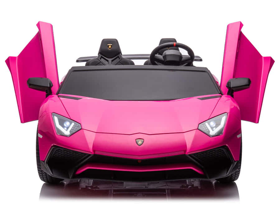 Pink Lamborghini With Doors Open Wallpaper