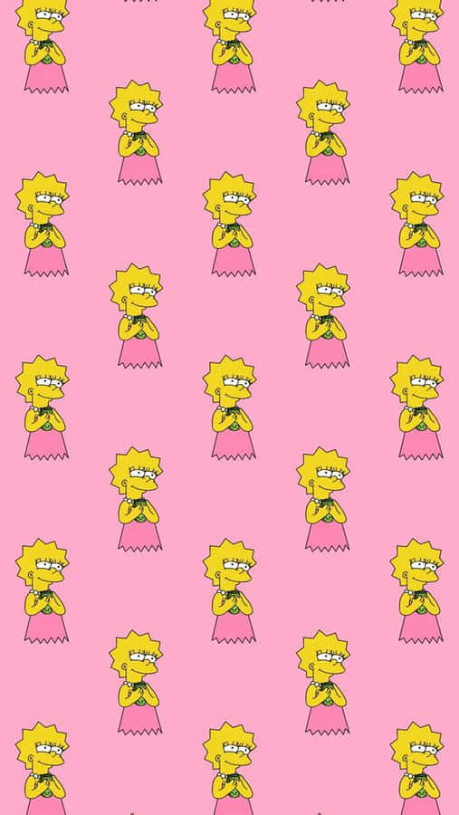 Pink Lisa Simpson Aesthetic Wallpaper