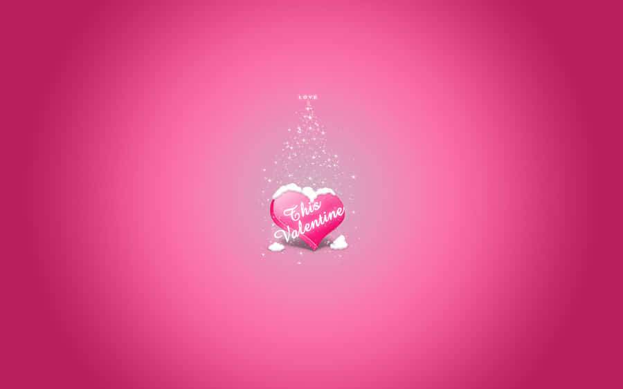 Pink Love: A Beautiful Heart Illuminated In A Romantic Glow Wallpaper