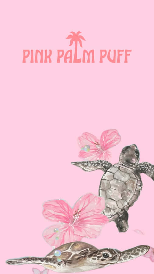 Pink Palm Puff Brand Wallpaper