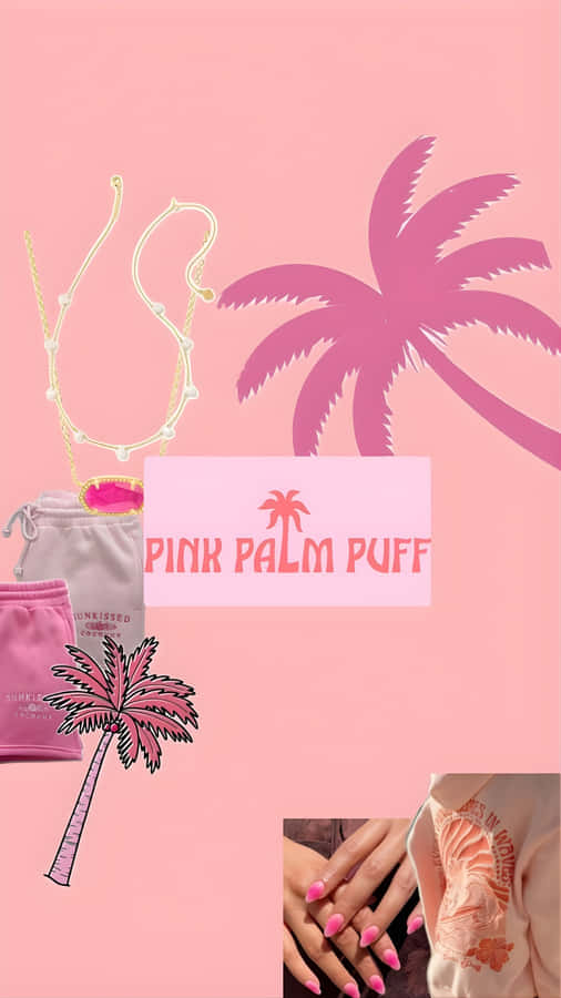 Pink Palm Puff Brand Essentials Wallpaper
